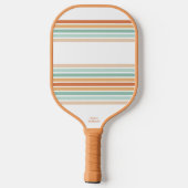 カッコいいレトロカラー抽象芸術アーストライプチカスタム ピックルボールラケット (裏面)