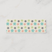 カッコいいレトロクリスマスホリデーパステルスノーフレーク スキニー名刺 (裏面)