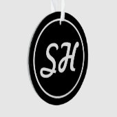 カッコいいレトロスタイルモノグラモダンム |黒と白 オーナメント (正面)