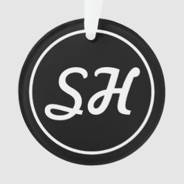 カッコいいレトロスタイルモノグラモダンム |黒と白 オーナメント
