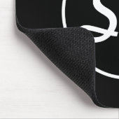 カッコいいレトロスタイルモノグラモダンム |黒と白 マウスパッド (コーナー)