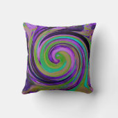 カッコいいレトロパープルとチャートルーズ液体アートスワール クッション (裏面)