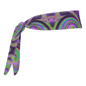 カッコいいレトロパープルとチャートルーズ液体アートスワール タイヘッドバンド (回転270)