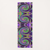 カッコいいレトロパープルとチャートルーズ液体アートスワール ヨガマット (正面)