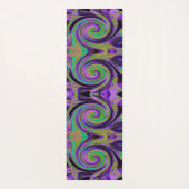 カッコいいレトロパープルとチャートルーズ液体アートスワール ヨガマット (裏面)