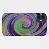 カッコいいレトロパープルとチャートルーズ液体アートスワール Case-Mate iPhoneケース (裏面(横))