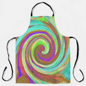 カッコいいレトロ秋カラーズ液体アートスワール絵画ズ エプロン (正面)