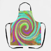 カッコいいレトロ秋カラーズ液体アートスワール絵画ズ エプロン (正面)