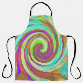 カッコいいレトロ秋カラーズ液体アートスワール絵画ズ エプロン