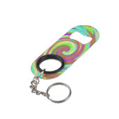 カッコいいレトロ秋カラーズ液体アートスワール絵画ズ キーホルダー栓抜き (裏面アングル)