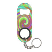 カッコいいレトロ秋カラーズ液体アートスワール絵画ズ キーホルダー栓抜き (裏面)