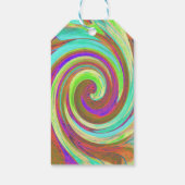 カッコいいレトロ秋カラーズ液体アートスワール絵画ズ ギフトタグ (裏面)