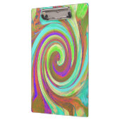 カッコいいレトロ秋カラーズ液体アートスワール絵画ズ クリップボード (左)