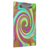 カッコいいレトロ秋カラーズ液体アートスワール絵画ズ クリップボード (右)