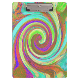 カッコいいレトロ秋カラーズ液体アートスワール絵画ズ クリップボード