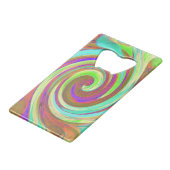 カッコいいレトロ秋カラーズ液体アートスワール絵画ズ クレジットカード栓抜き (正面アングル)