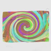 カッコいいレトロ秋カラーズ液体アートスワール絵画ズ ゴルフタオル (横)