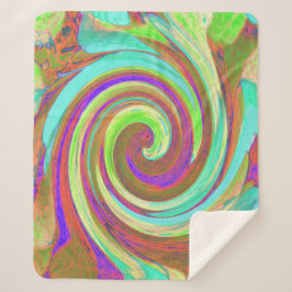 カッコいいレトロ秋カラーズ液体アートスワール絵画ズ シェルパブランケット