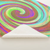 カッコいいレトロ秋カラーズ液体アートスワール絵画ズ シェルパブランケット (3/4)