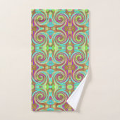 カッコいいレトロ秋カラーズ液体アートスワール絵画ズ バスタオルセット (ハンドタオル)