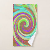 カッコいいレトロ秋カラーズ液体アートスワール絵画ズ バスタオルセット (ハンドタオル)