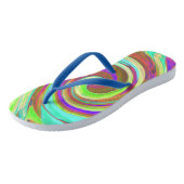 カッコいいレトロ秋カラーズ液体アートスワール絵画ズ ビーチサンダル (アングル)