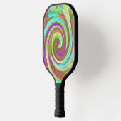 カッコいいレトロ秋カラーズ液体アートスワール絵画ズ ピックルボールラケット (左)