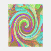 カッコいいレトロ秋カラーズ液体アートスワール絵画ズ フリースブランケット (正面)