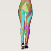 カッコいいレトロ秋カラーズ液体アートスワール絵画ズ レギンス (裏面)