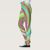 カッコいいレトロ秋カラーズ液体アートスワール絵画ズ レギンス (左)