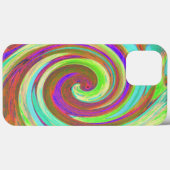 カッコいいレトロ秋カラーズ液体アートスワール絵画ズ Case-Mate iPhoneケース (裏面 (横))