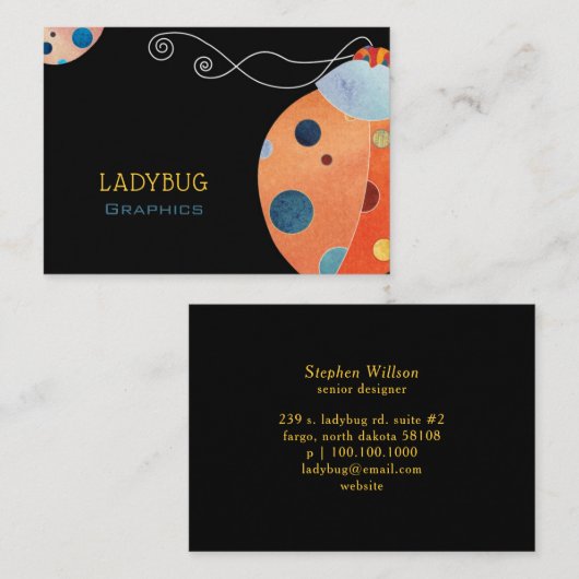 カッコいいレトロLadybug名刺 名刺 (正面/裏面)