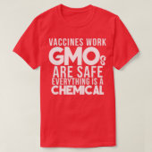 カッコいいワクチンはGMOs Safe Pro Science Scientist Tシャツ (デザイン正面)