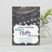 カッコいいヴィンテージタイプライターモダンのデザインアポップ・アートのート 招待状 (スタンド正面)