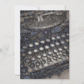 カッコいいヴィンテージタイプライターモダンのデザインアポップ・アートのート 招待状 (裏面)