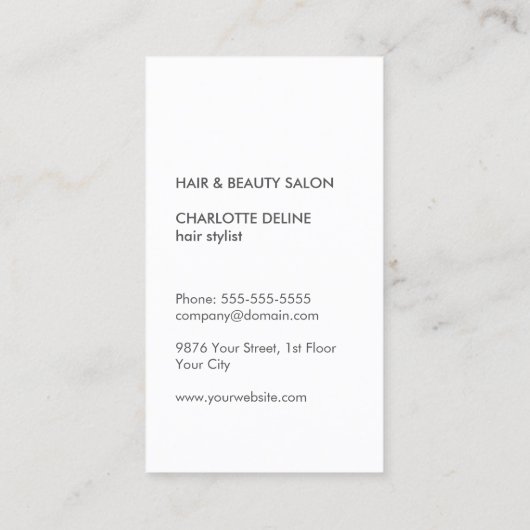 カッコいいヴィンテージテクスチャーの黄色いシザー美容師 名刺 (裏面)