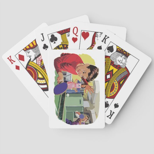 カッコいいヴィンテージピンポンゲームシーン トランプ (裏面)