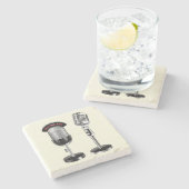 カッコいいヴィンテージマイク ストーンコースター (横)