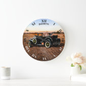 カッコいいヴィンテージレトロ車 ラージ壁時計 (ホーム)
