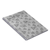 カッコいいヴィンテージ白黒灰色 ノートブック (右側)