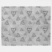 カッコいいヴィンテージ白黒灰色 フリースブランケット (正面(横))