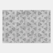 カッコいいヴィンテージ白黒灰色 ラッピングペーパーシート (正面)