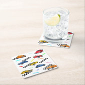 カッコいいヴィンテージ車とクラシック車をすべて1つの場所に スクエアペーパーコースター (インサイチュ)