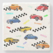 カッコいいヴィンテージ車とクラシック車をすべて1つの場所に ストーンコースター (正面)