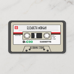カッコいいヴィンテージ音楽カセットテープ 名刺