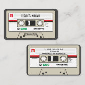 カッコいいヴィンテージ音楽カセットテープ 名刺 (正面/裏面)