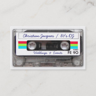 カッコいいヴィンテージ80年代レトロ音楽カセットテおもしろいープ 名刺