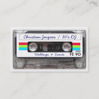 カッコいいヴィンテージ80年代レトロ音楽カセットテおもしろいープ 名刺
