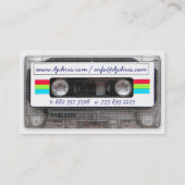 カッコいいヴィンテージ80年代レトロ音楽カセットテおもしろいープ 名刺 (裏面)