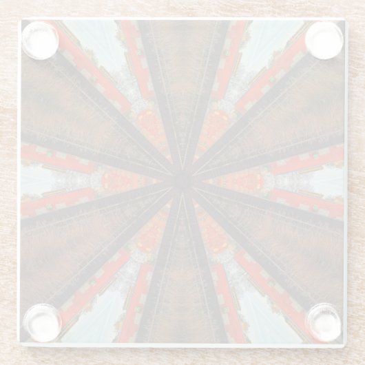 カッコいい万華鏡のように千変万化するパターンの業況 ガラスコースター (裏面)